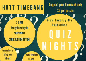 Hutt Timebank Quiz Nights 2018